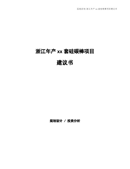 浙江年产xx套硅碳棒项目建议书