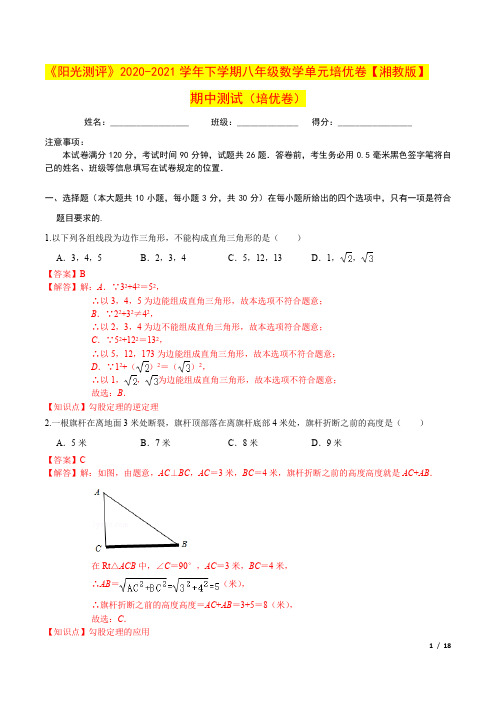 期中测试卷(培优卷)(解析版)