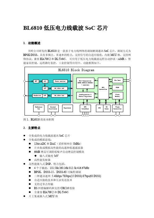 BL6810多频点电力线载波芯片说明