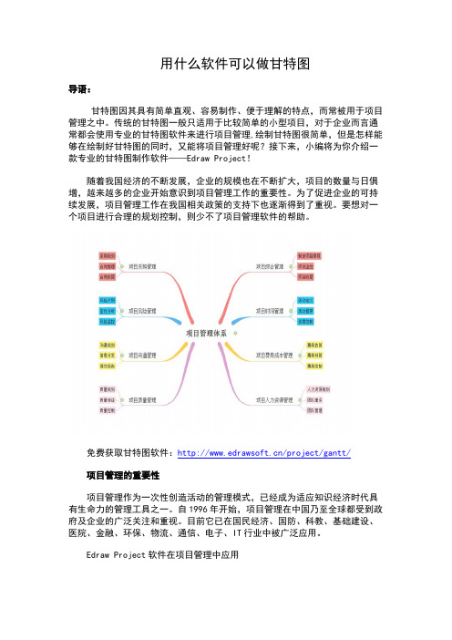 用什么软件可以做甘特图