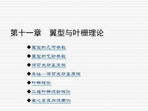 流体力学第十一章 翼型与叶栅理论