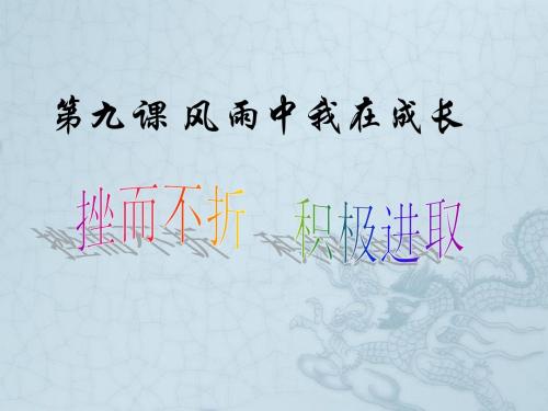 山东省青岛市城阳区第七中学七年级政治上册 第九课 风雨中我在成长课件 鲁教版