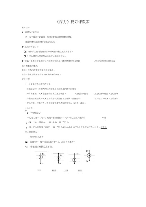 《浮力》复习课教案(1)