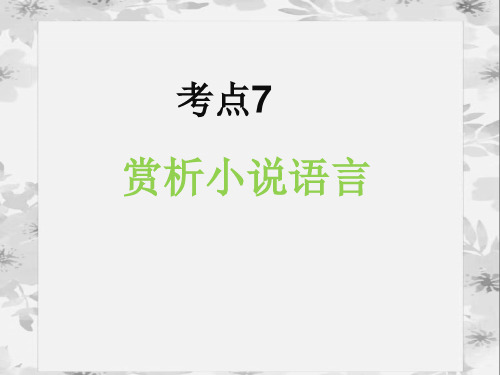 专题赏析小说语言-高考语文知识点专项复习课件