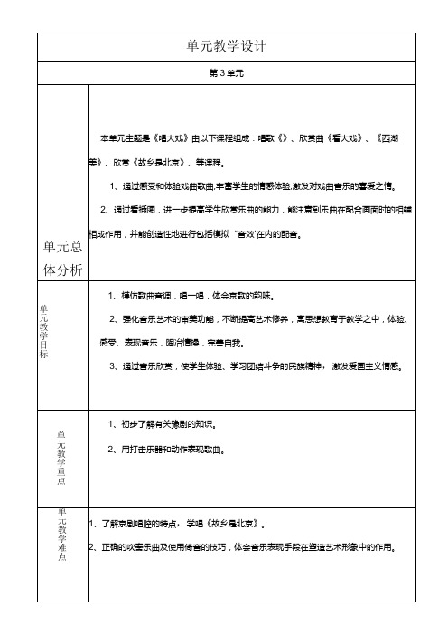 人教版五年级下册音乐看大戏教案