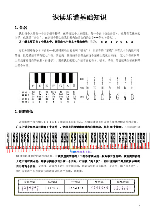 整理《简谱乐理基础知识》