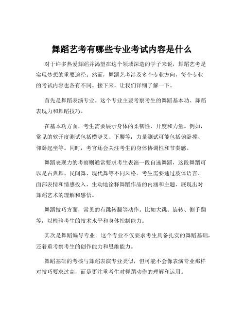 舞蹈艺考有哪些专业考试内容是什么