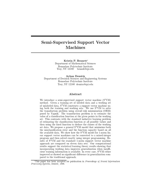 Semi-supervised support vector machines