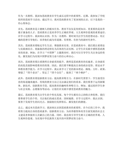 思政学习心得体会教师