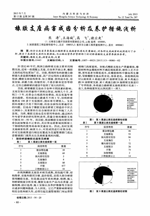 橡胶支座病害成因分析及养护措施浅析