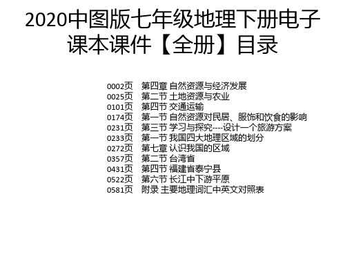 2020中图版七年级地理下册电子课本课件【全册】