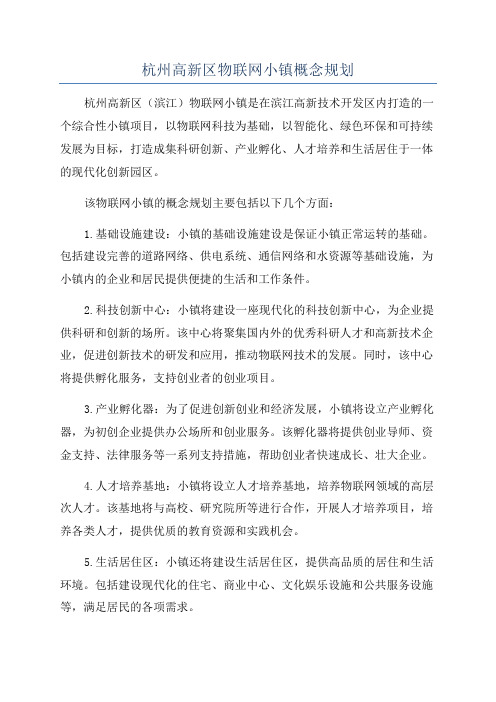 杭州高新区物联网小镇概念规划