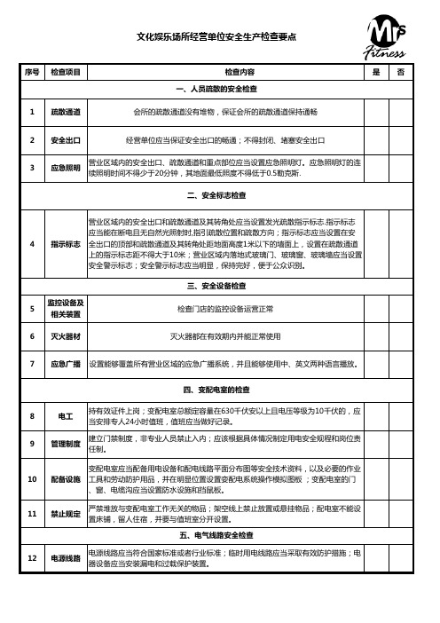 会所安全检查要点