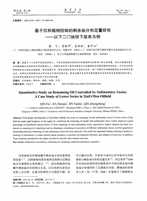 基于沉积微相控制的剩余油分布定量研究——以下二门油田下层系为例