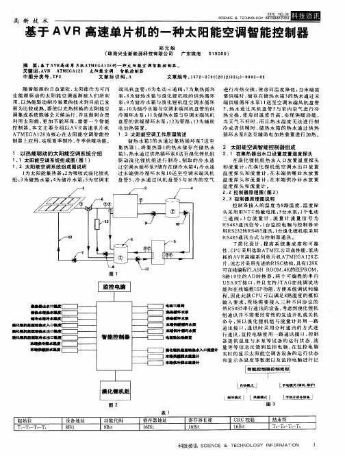 基于AVR高速单片机的一种太阳能空调智能控制器
