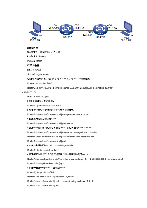 H3C V7 ipsec配置