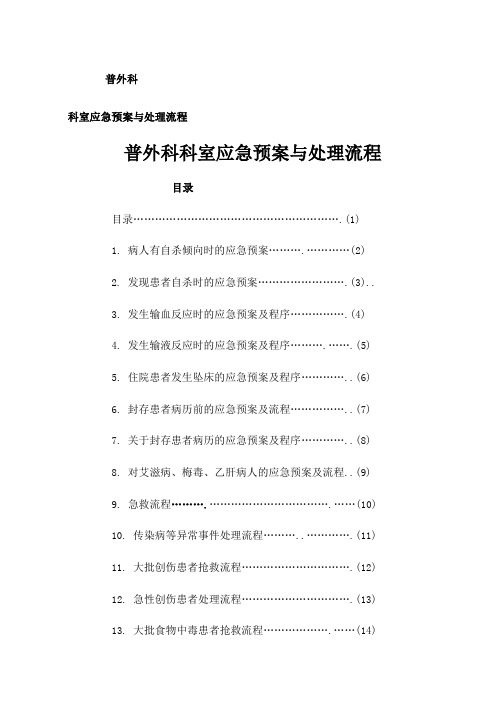 普外科应急预案与流程