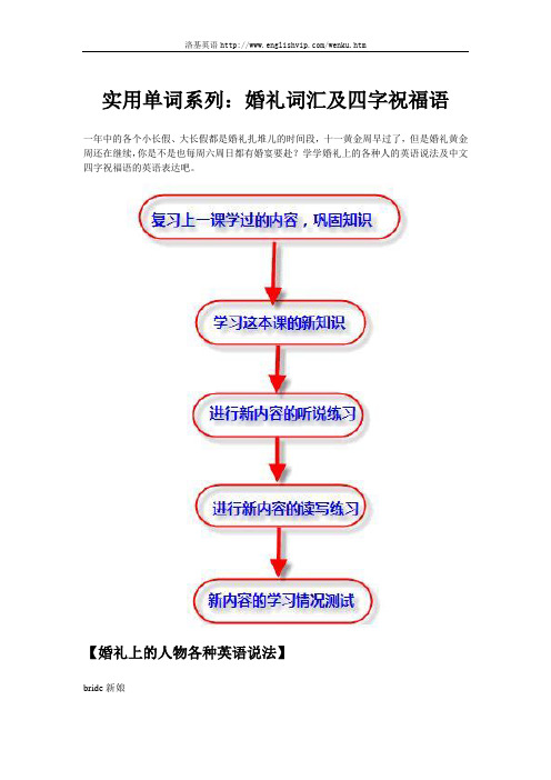 实用单词系列:婚礼词汇及四字祝福语
