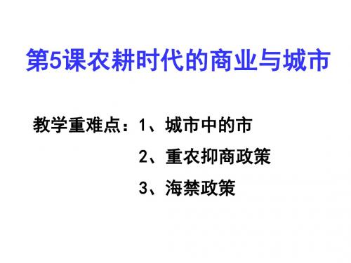 5农耕时代的商业与城市剖析.