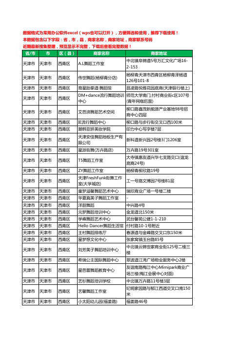 2020新版天津市天津市西青区街舞工商企业公司商家名录名单黄页联系电话号码地址大全61家