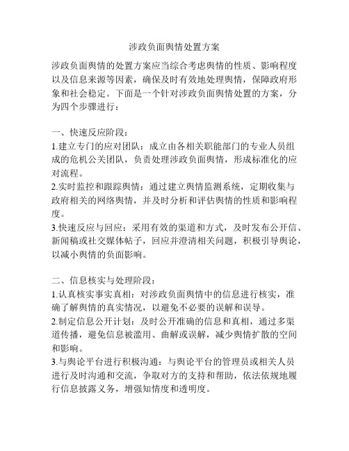 涉政负面舆情处置方案