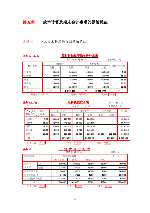 第五章    自制原始凭证填制