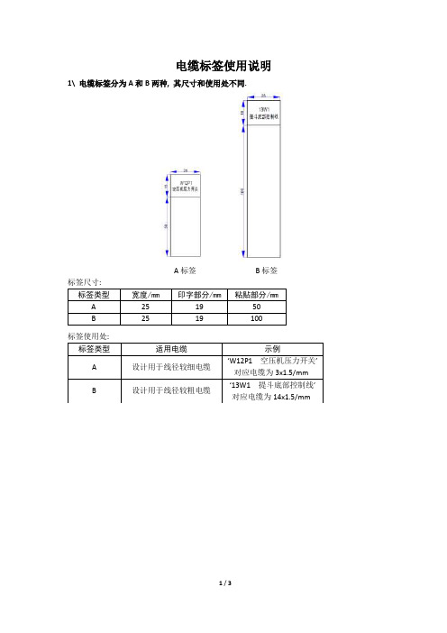 电缆标签使用说明-2019.5.28