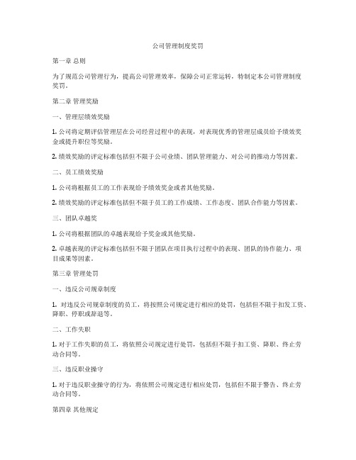 公司管理制度奖罚