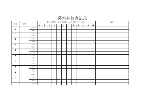 降水井检查记录