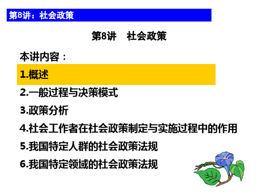 08.社会工作概论 第8章 社会政策