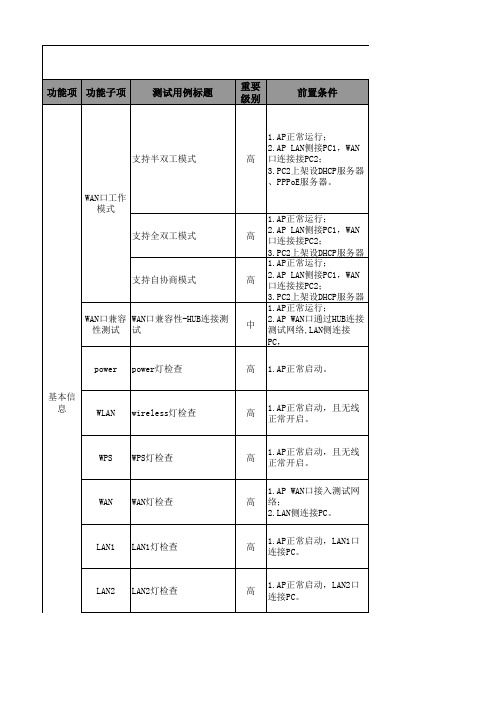 无线AP测试用例