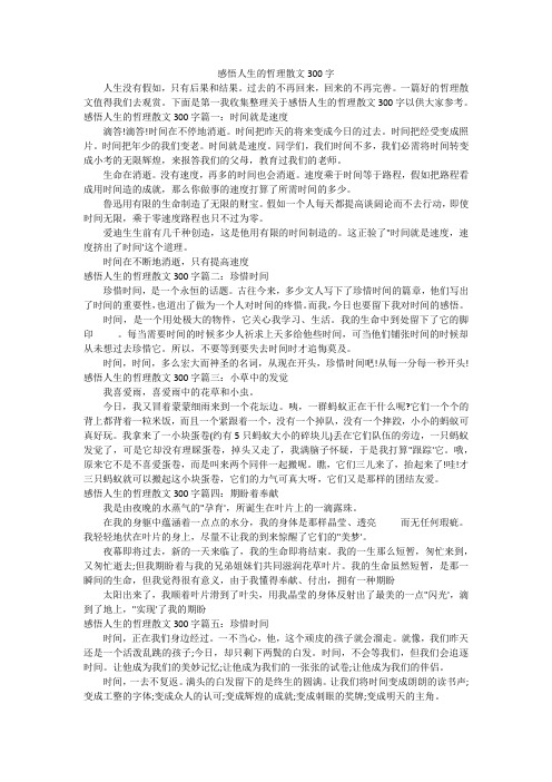 感悟人生的哲理散文300字