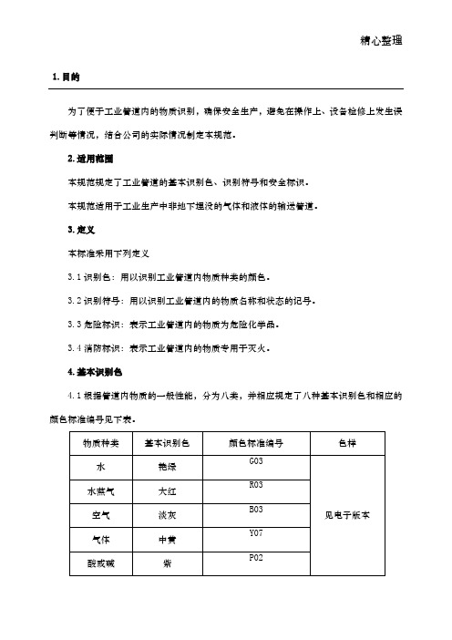 工业管道颜色及标识规范