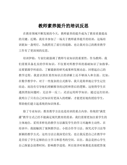 教师素养提升的培训反思