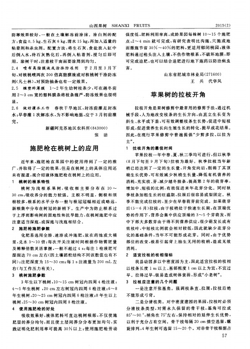 施肥枪在桃树上的应用