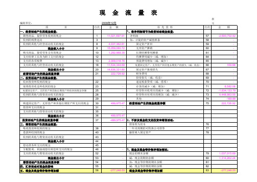 输入资产负债表和利润表自动生成现金流量表