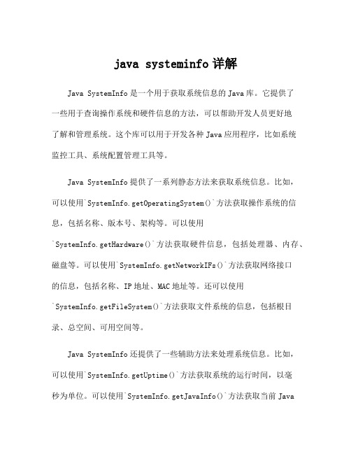 java systeminfo详解