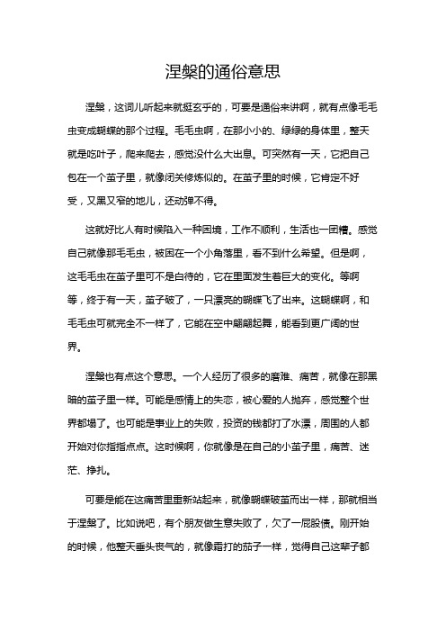 涅盘的通俗意思