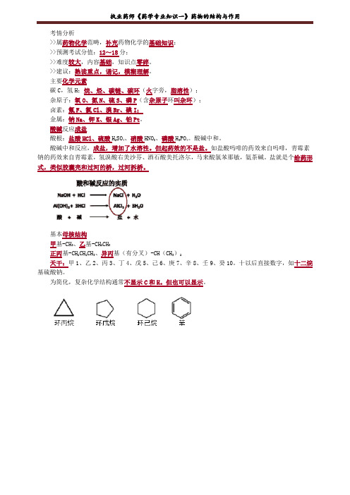 执业药师《药学专业知识一》药物的结构与作用