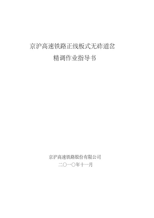 京沪高速铁路无砟道岔精调作业指导书20221121（最终稿）参考