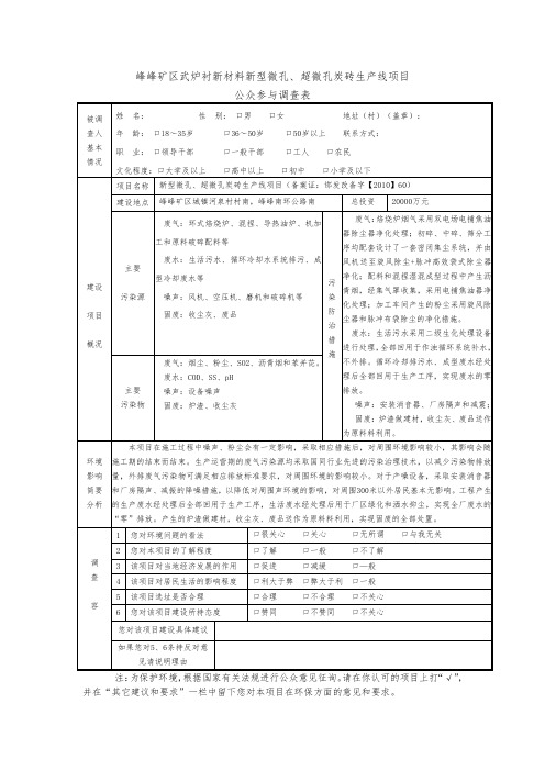 峰峰矿区武彭炉衬新材料有限公司新型微孔、超微孔炭砖生产线项目