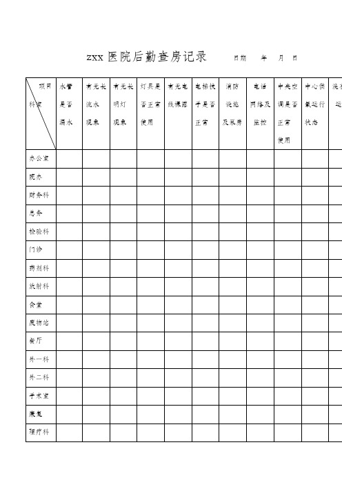 后勤检查记录