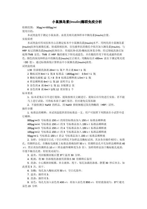 小鼠胰岛素Insulin酶联免疫分析