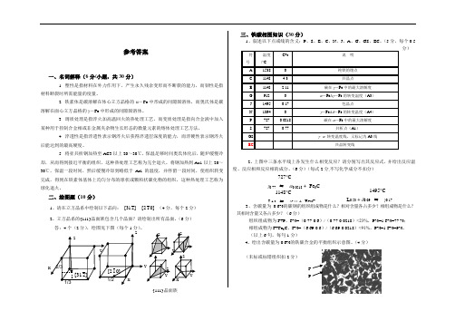 重庆大学 工程材料 考题 参考答案