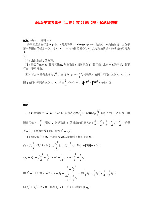 山东省高考数学 第21题优美解