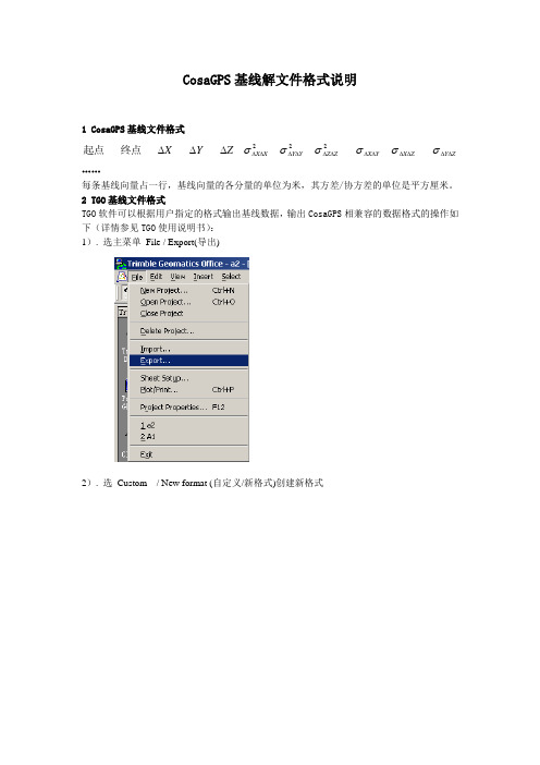 CosaGPS基线解文件格式说明