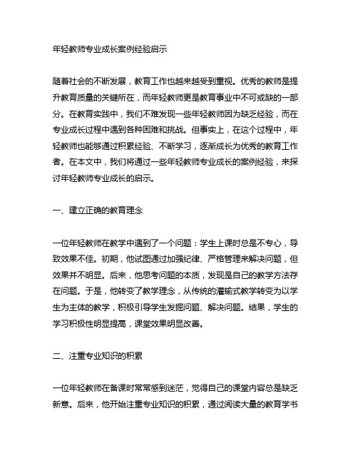 年轻教师专业成长案例经验启示