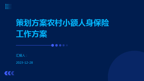 策划方案农村小额人身保险工作方案