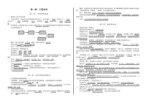 人教版高一地理(必修1)知识点总结