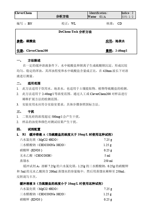 硫酸盐(0-40ppm)